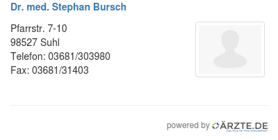 Dr med stephan bursch
