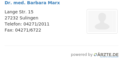 Dr med barbara marx