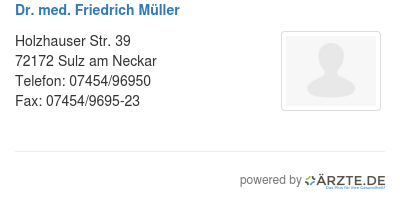 Dr med friedrich mueller
