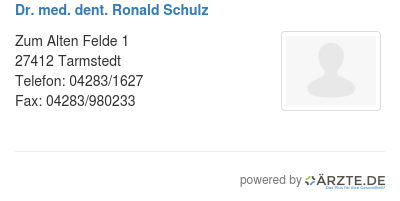 Dr med dent ronald schulz