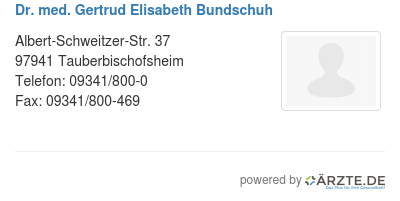 Dr med gertrud elisabeth bundschuh