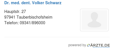 Dr med dent volker schwarz