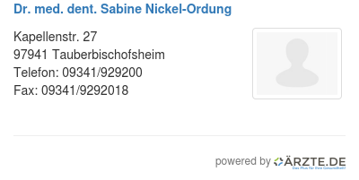 Dr med dent sabine nickel ordung