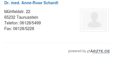 Dr med anne rose schardt