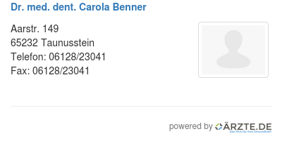 Dr med dent carola benner