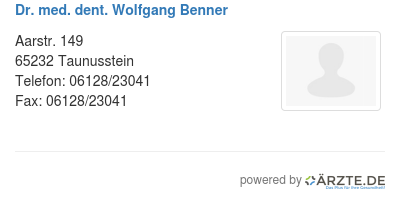 Dr med dent wolfgang benner