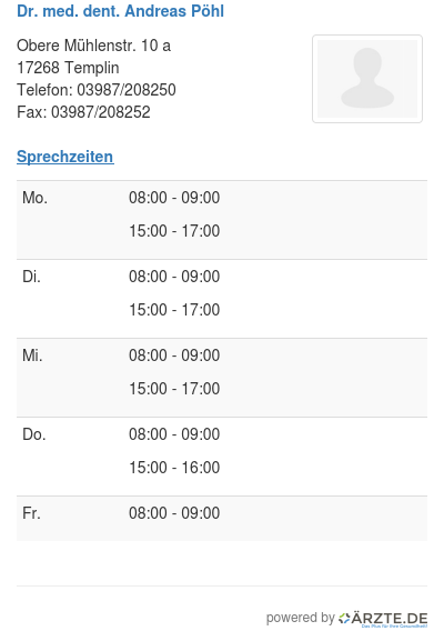 Dr med dent andreas poehl