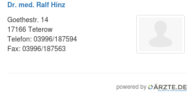 Dr med ralf hinz