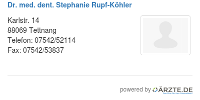 Dr med dent stephanie rupf koehler
