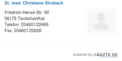 Dr med christiane strobach