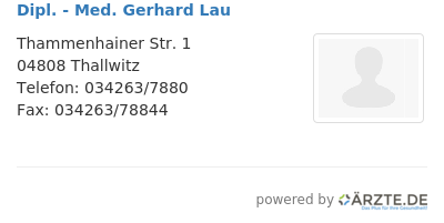 Dipl med gerhard lau