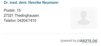 Dr med dent henrike neumann
