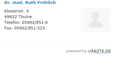 Dr med ruth froehlich