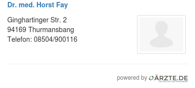Dr med horst fay