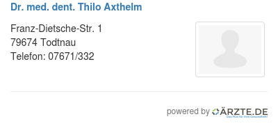 Dr med dent thilo axthelm