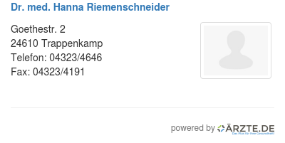 Dr med hanna riemenschneider