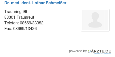 Dr med dent lothar schmeisser