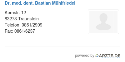 Dr med dent bastian muehlfriedel