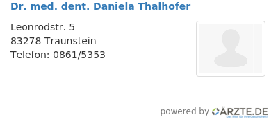 Dr med dent daniela thalhofer