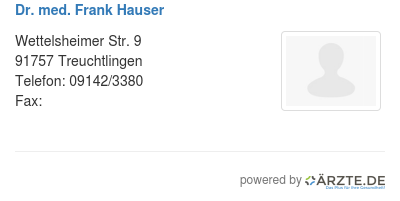 Dr med frank hauser