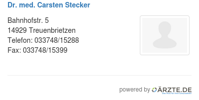 Dr med carsten stecker
