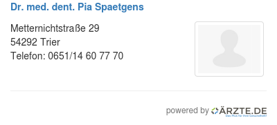 Dr med dent pia spaetgens
