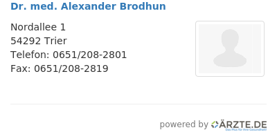 Dr med alexander brodhun