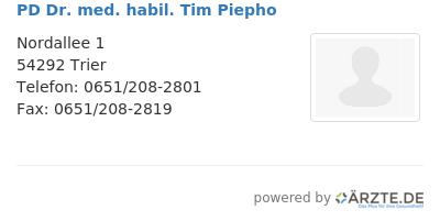 Pd dr med habil tim piepho