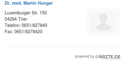 Dr med martin hunger