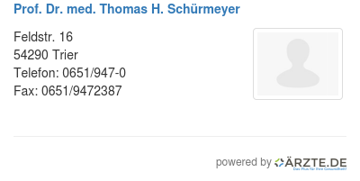 Prof dr med thomas h schuermeyer