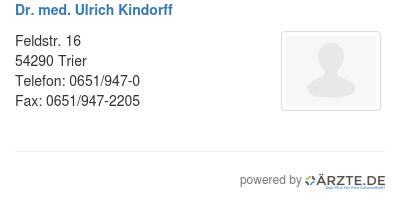 Dr med ulrich kindorff