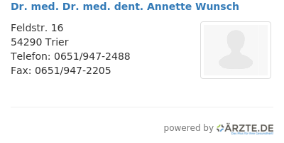 Dr med dr med dent annette wunsch