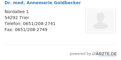 Dr med annemarie goldbecker 548209