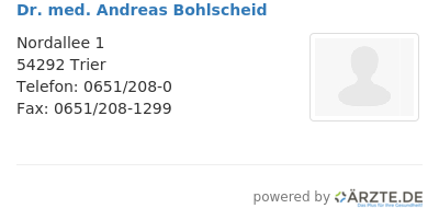 Dr med andreas bohlscheid