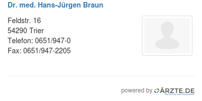 Dr med hans juergen braun