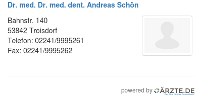 Dr med dr med dent andreas schoen