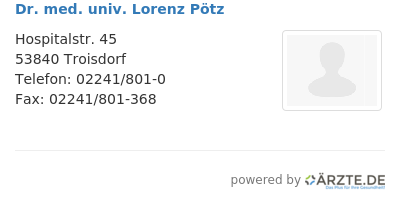 Dr med univ lorenz poetz