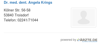 Dr med dent angela krings