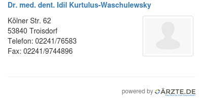 Dr med dent idil kurtulus waschulewsky