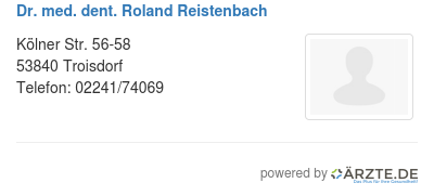 Dr med dent roland reistenbach