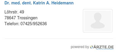 Dr med dent katrin a heidemann