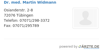 Dr med martin widmann