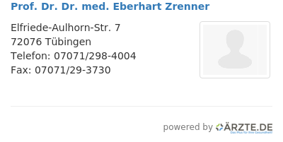 Prof dr dr med eberhart zrenner