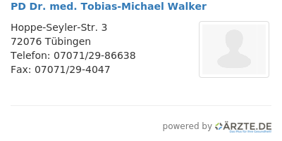 Pd dr med tobias michael walker
