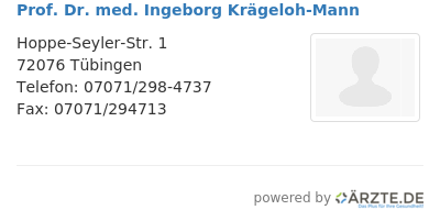 Prof dr med ingeborg kraegeloh mann