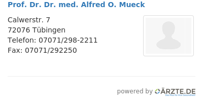 Prof dr dr med alfred o mueck