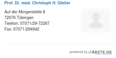 Prof dr med christoph h gleiter