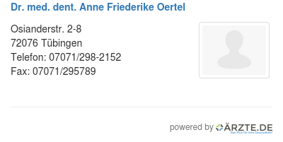 Dr med dent anne friederike oertel