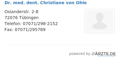 Dr med dent christiane von ohle