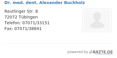 Dr med dent alexander buchholz